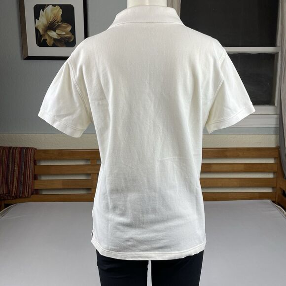 Carhartt For Women Short Sleeve Polo Shirt Size Large Ivory Cotton Golf Preppy - Picture 3 of 16